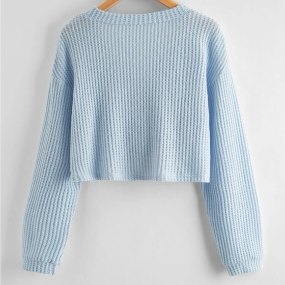 Blue button cardigan, size M, US 6 - Picture 2 of 2